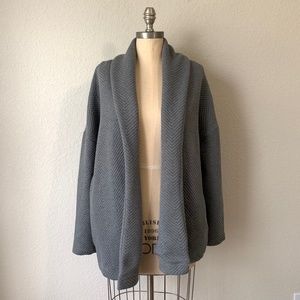 FABLETICS Vanessa Quilted Cardigan Sweater Grey Open Front
